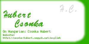 hubert csonka business card